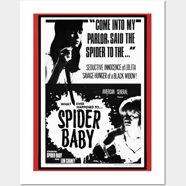 Spider Baby Wall Art by BlackAndWhiteFright